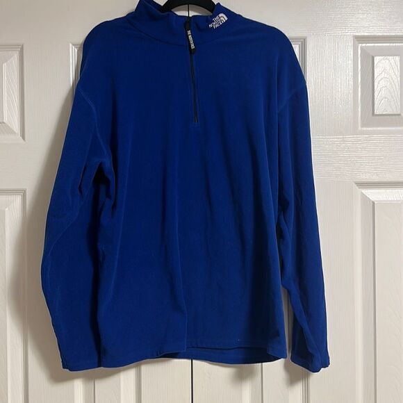 The North Face Men’s Royal Blue Pullover Fleece Light Jacket Size L - Picture 1 of 5